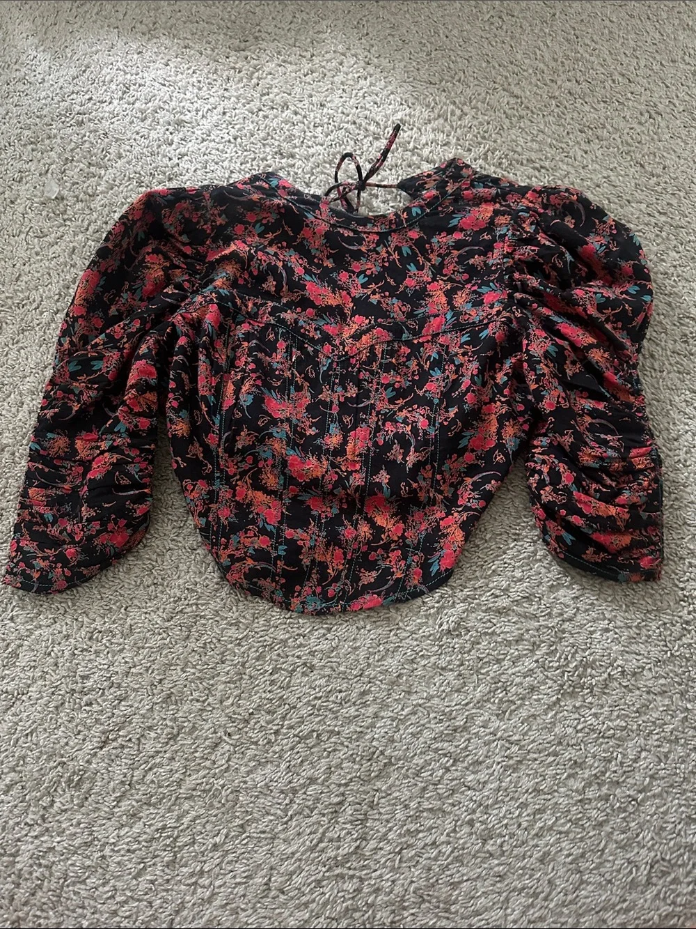 Free People Puff-Sleeve Women’s corset Top